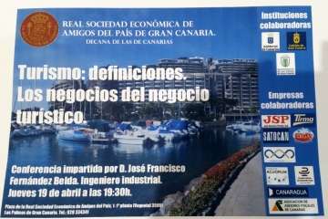 Conferencia de Fernández Belda en la RSEAPGC sobre los negocios turísticos (Foto Jesús Ruiz Mesa)